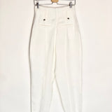 White MOHON Linen Blend Belted Paperbag Pants / IRO - Size 34