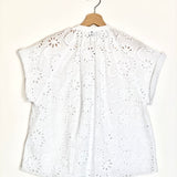 White NOLWENN English Embroidered Cotton Blouse / OFFICINE GENERALE PARIS 6 - Size S