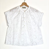 White NOLWENN English Embroidered Cotton Blouse / OFFICINE GENERALE PARIS 6 - Size S