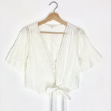 White Organic Cotton Wrap Blouse / JANE GUSTAVSSON - Size 2