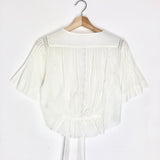 White Organic Cotton Wrap Blouse / JANE GUSTAVSSON - Size 2