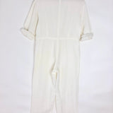 White Organic Linen Front Zip Jumpsuit / LE KASHA - Size S
