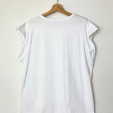 White Oversized Sleeveless Tee / ADILYNN - One Size