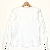 White Poplin Frill Collar Shirt / GANNI - Size 38