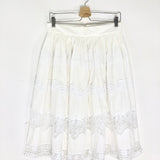White Poplin Lace-insert High Waist Midi Shorts / DOLCE & GABBANA - Size IT 44