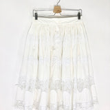 White Poplin Lace-insert High Waist Midi Shorts / DOLCE & GABBANA - Size IT 44