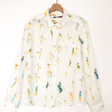 White Printed Linen Shirt / G.KERO - Size L