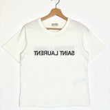 White Reverse Logo Print Cotton Tee / SAINT LAURENT - Size M