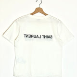 White Reverse Logo Print Cotton Tee / SAINT LAURENT - Size M