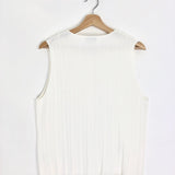 White Ribbed Cotton-blend Sleeveless Vest / VINCE - Size L