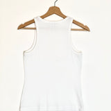 White Ribbed Tank Top / GANNI - Size XS