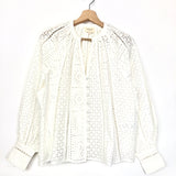 White ROMA Embroidered Blouse / SEZANE - Size 36