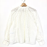 White ROMA Embroidered Blouse / SEZANE - Size 36