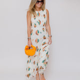 White SARAI Shibori Print Silk-chiffon Maxi Dress / ULLA JOHNSON - Size 2