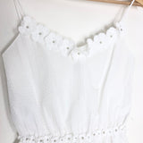 White Seersucker Camellia Flower Camisole Top / CHANEL - Size 38