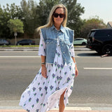 White SHERAZADE Floral Cotton Fluid Dress / MII AUX 4 SAISON - Size S