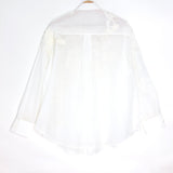 White Silk Voile Floral Embroidered Shirt / ERMANNO SCERVINO - Size IT 42