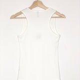 White Stretch Ribbed Cotton Tank Top / LOEWE - Size S