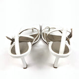 White STRETCH Square Sole Leather Sandals / BOTTEGA VENETA - SIze 39