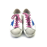 White SUPERSTAR Glitter-Detail Leather Sneakers / GOLDEN GOOSE - Size 37