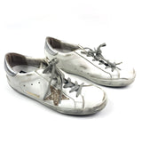 White SUPERSTAR Gold Glitter Star Leather Sneakers / GOLDEN GOOSE - Size 41
