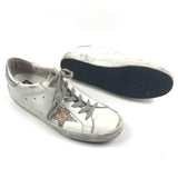White SUPERSTAR Gold Glitter Star Leather Sneakers / GOLDEN GOOSE - Size 41