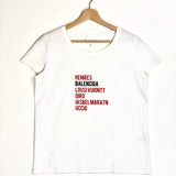 White T-shirt with Shuffled Brand Names / BEL AIR - Size 2