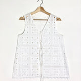 White Tula English Embroidered Reversible Top / MIGUELINA - Size S