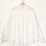 White TUPELO Lightweight Khadi Cotton Ruffled Blouse / LAURENCE BRAS - Size 0