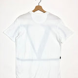 White V Logo Print Cotton Short Sleeve T-shirt / VALENTINO - Size XS