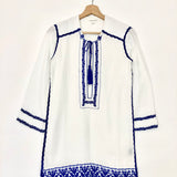 White VARYA Cotton Embroidered Tunic Dress / ISABEL MARANT ETOILE - Size 36