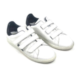 White/Black Brownsy Logo-Print Velcro-Strap Leather Trainers / ISABEL MARANT - Size 41