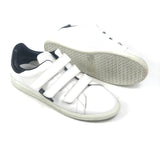 White/Black Brownsy Logo-Print Velcro-Strap Leather Trainers / ISABEL MARANT - Size 41