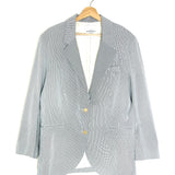 White/Blue BRIGHTON Stripped Cotton and Linen Jacket / ROSEANNA - Size 36
