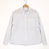 White/Blue Stripes DARIUS 130 Cotton Shirt / CHLOE STORA - Size 34