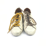 White/Gold TRUE-STAR Leather Low Top Sneakers / GOLDEN GOOSE - Size 37
