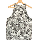 White/Grey Floral-print Halter Neck Tank Top / ZIMMERMANN - Size 3