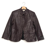 Wine Red Verys Cuir Fróisse Leather Jacket / ZADIG & VOLTAIRE - Size 40