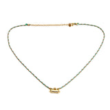 Woven Metallic Cord with Small Cylinder Barrel Pendant Necklace