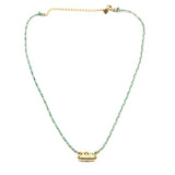 Woven Metallic Cord with Small Cylinder Barrel Pendant Necklace