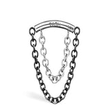 Double Chain Drape with White and Sleek Black Gold / MARIA TASH