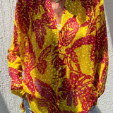 Yellow and Purple Floral Blouse / ROSEANNA - Size 38