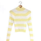 Yellow and White Ribbed Turtleneck Sweater / ZIMMERMANN - Size 1