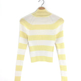 Yellow and White Ribbed Turtleneck Sweater / ZIMMERMANN - Size 1