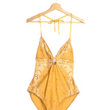 Yellow Cutout Paisley Print Swimsuit / ZIMMERMANN - Size 42