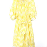 Yellow Gingham Embroidered Cotton Dress / INNIKA CHOO - Size 0