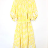 Yellow Gingham Embroidered Cotton Dress / INNIKA CHOO - Size 0