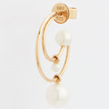 Yellow Gold and Pearl Single Earring - model PETIT BAIN EARRING / SOPHIE BILLE BRAHE