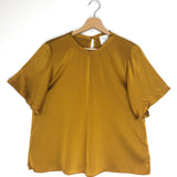 Yellow Gold Silk Short Sleeves Blouse / FORTE_FORTE - Size 1