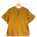 Yellow Gold Silk Short Sleeves Blouse / FORTE_FORTE - Size 1
